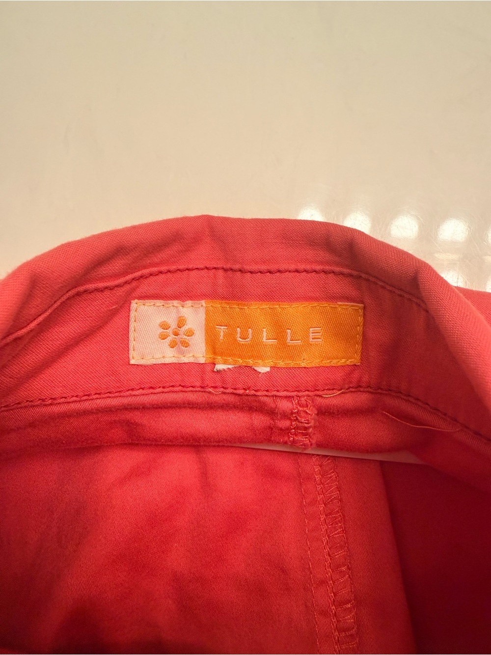 Tulle Coral Button-Front Trench Coat - Picture 4 of 4